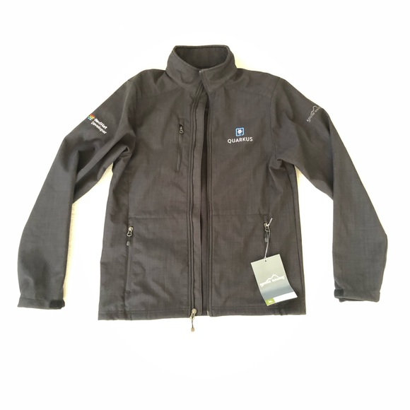 Eddie Bauer Men’s Red Hat Shaded Crosshatch Soft Shell Black Jacket - Picture 9 of 16